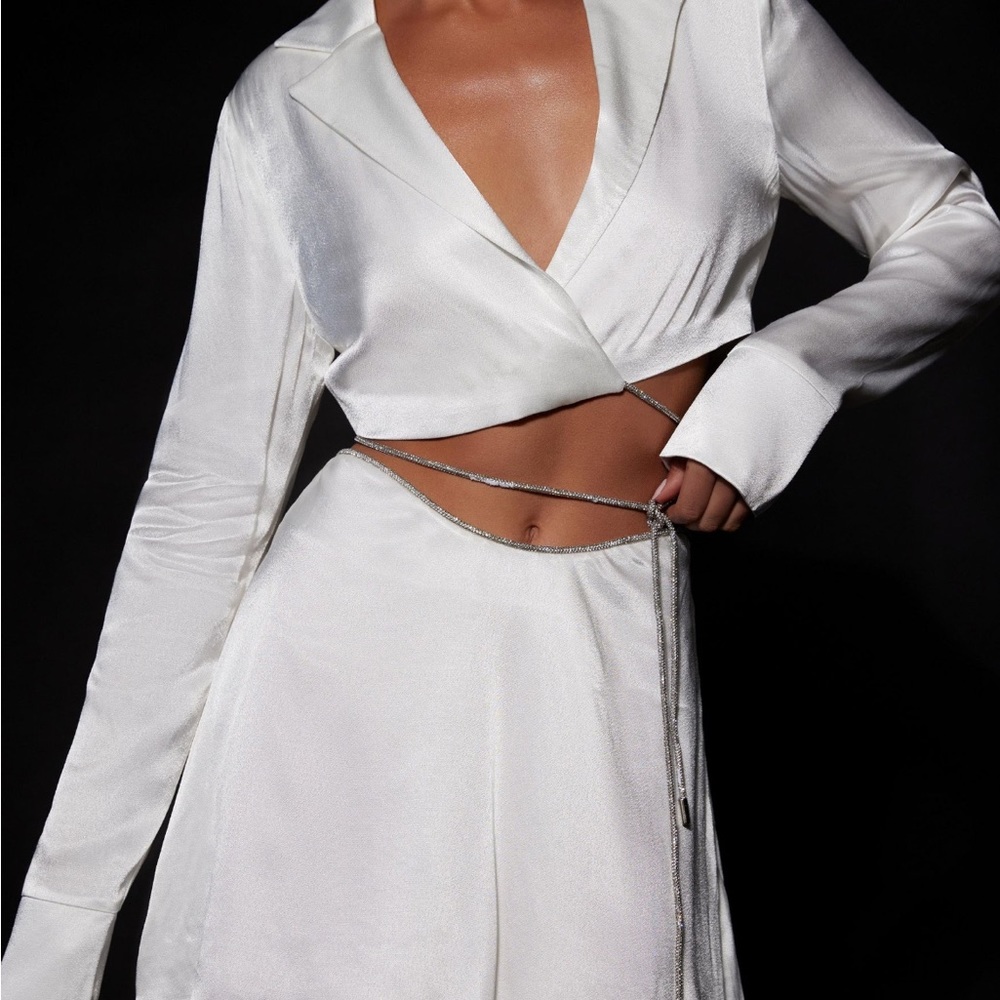 Meshki Diamonte Rope White Shirt